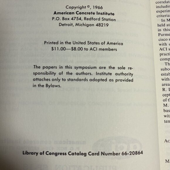 Symposium on Reinforced Concrete Columns SP-13 HC HB 1966 ACI Hardcover - Picture 5 of 12